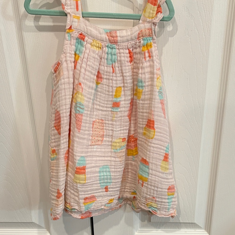 Girls Angel Dear Striped Dress with Pastel Hues